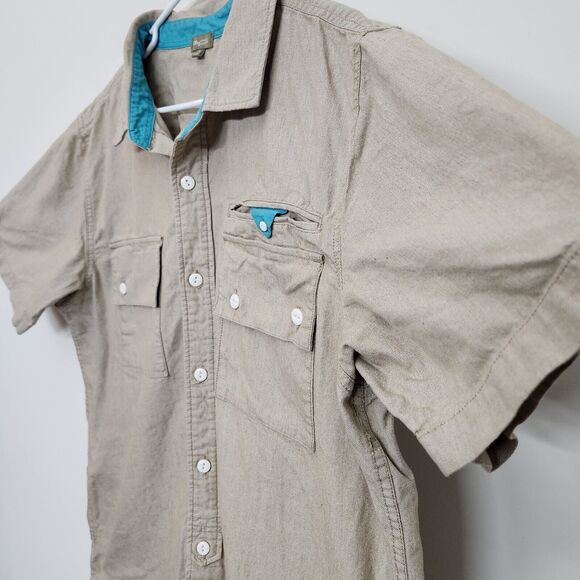 Lifted Research Group LRG Short Sleeve Button Down Pocket Shirt Men's 2XL 0890 - Picture 7 of 8